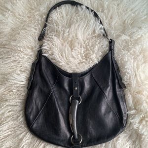 2000 Yves Saint Laurent black leather Mombassa Hobo bag